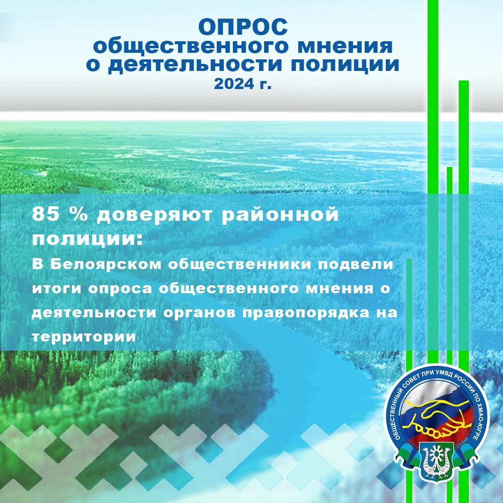 85 % опрошенных доверяют районной полиции: В Белоярском общественники подвели итоги опроса общественного мнения о деятельности органов правопорядка на территории