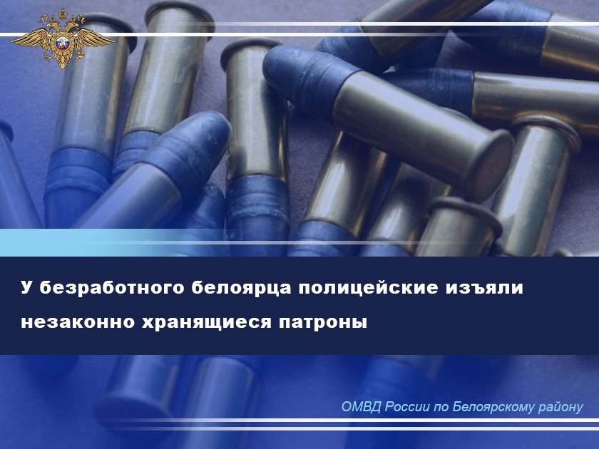 У безработного белоярца полицейские изъяли незаконно хранящиеся патроны